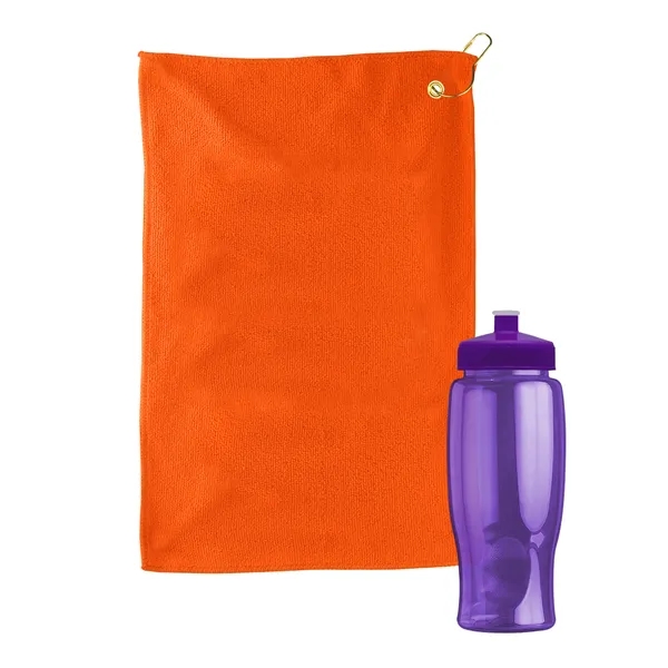 27 oz. Poly-pure transparent bottle with microfiber golf towel. Towel is... from ASI 40480 Koozie Group