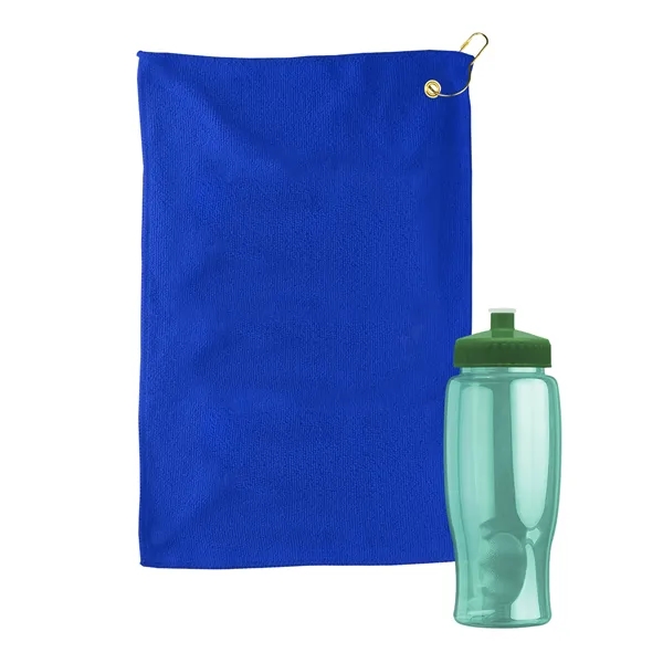 27 oz. Poly-pure transparent bottle with microfiber golf towel. Towel is... from ASI 40480 Koozie Group