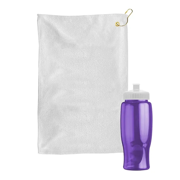 27 oz. Poly-pure transparent bottle with microfiber golf towel. Towel is... from ASI 40480 Koozie Group