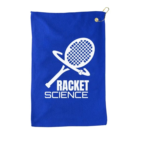 27 oz. Poly-pure transparent bottle with microfiber golf towel. Towel is... from ASI 40480 Koozie Group