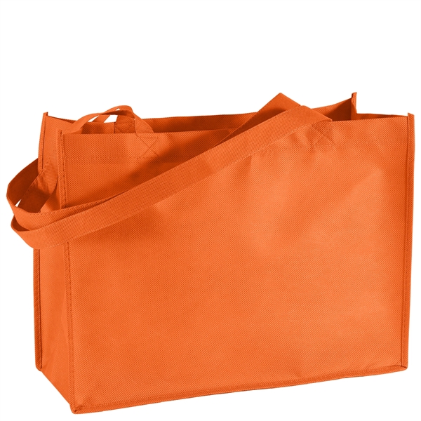 Non-Woven Polypropylene Tote with strong stitched seams and side/bottom gussets.... from ASI 37940 Bag Makers Inc