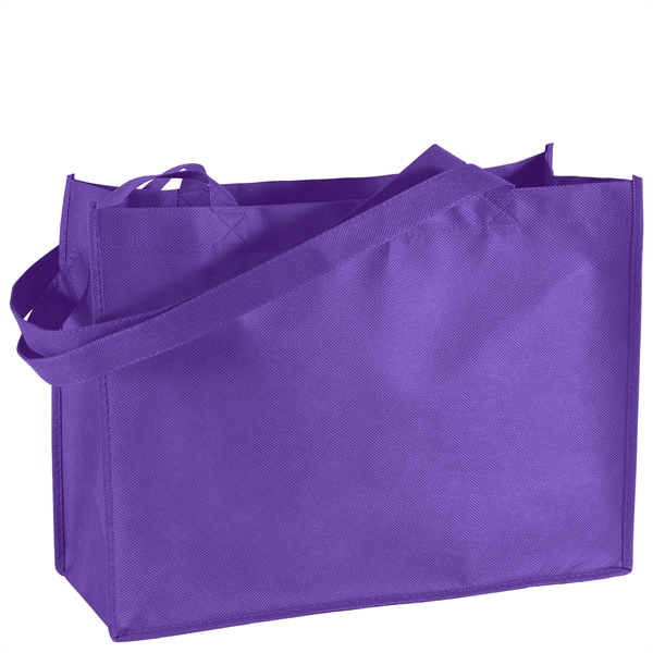 Non-Woven Polypropylene Tote with strong stitched seams and side/bottom gussets.... from ASI 37940 Bag Makers Inc