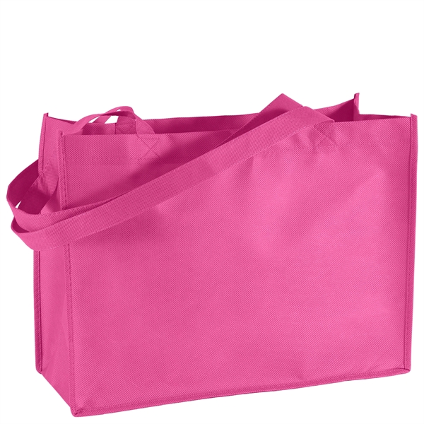 Non-Woven Polypropylene Tote with strong stitched seams and side/bottom gussets.... from ASI 37940 Bag Makers Inc
