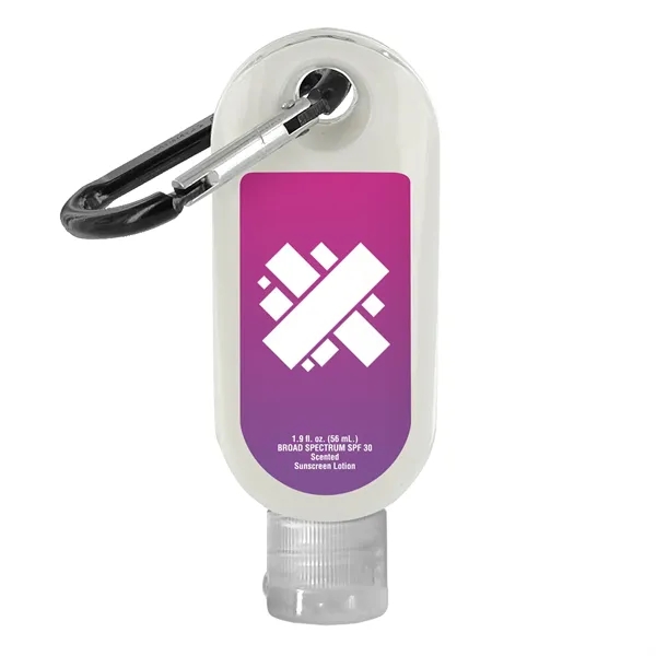 SPF 30 Sunscreen in Clear Bottle with Carabiner... from ASI 40480 Koozie Group