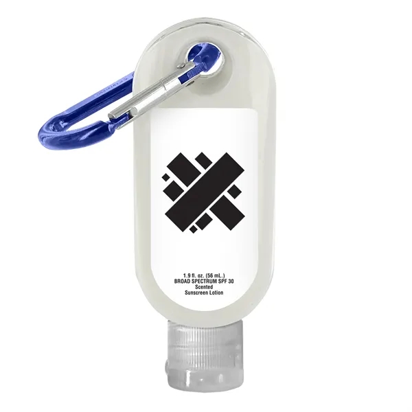 SPF 30 Sunscreen in Clear Bottle with Carabiner... from ASI 40480 Koozie Group