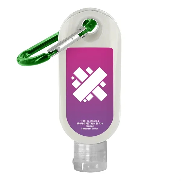 SPF 30 Sunscreen in Clear Bottle with Carabiner... from ASI 40480 Koozie Group