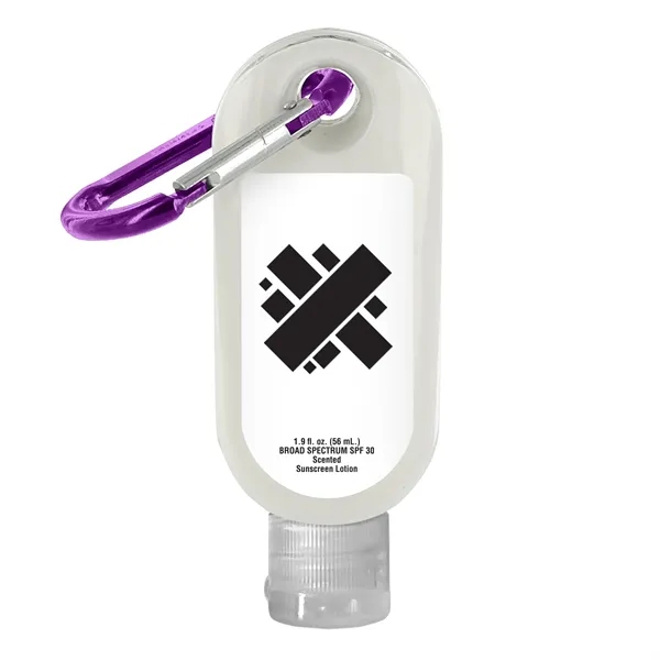SPF 30 Sunscreen in Clear Bottle with Carabiner... from ASI 40480 Koozie Group