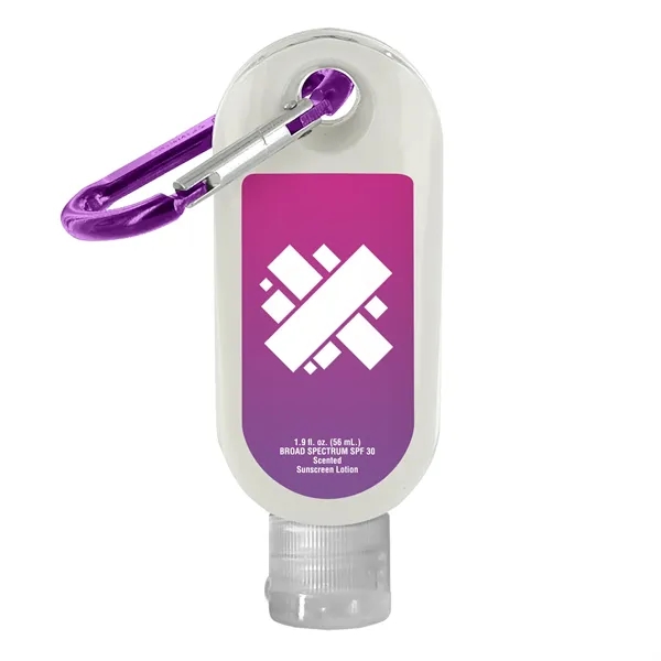 SPF 30 Sunscreen in Clear Bottle with Carabiner... from ASI 40480 Koozie Group