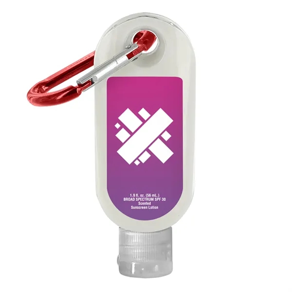 SPF 30 Sunscreen in Clear Bottle with Carabiner... from ASI 40480 Koozie Group