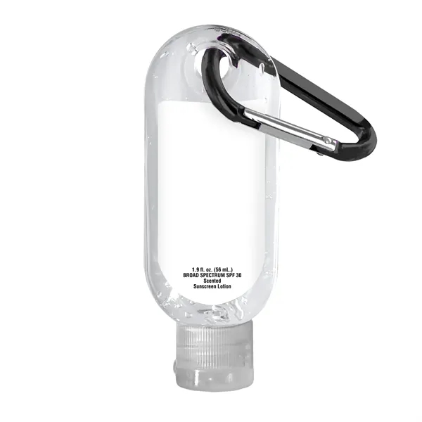 Clear Sanitizer in Clear Bottle with Carabiner... from ASI 40480 Koozie Group