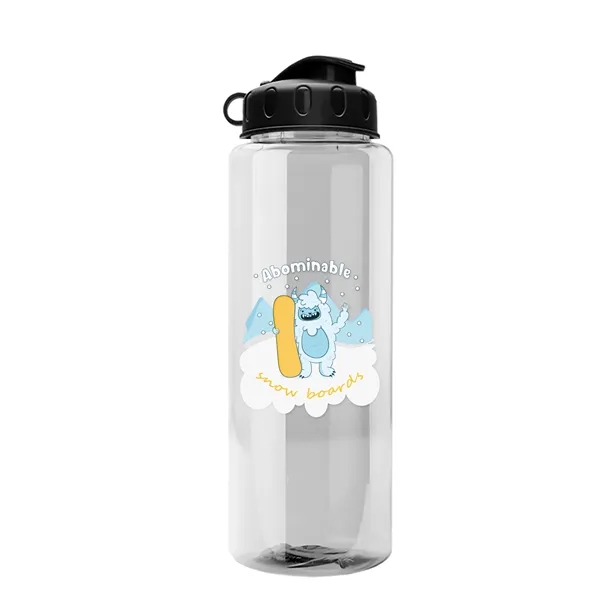 Transparent sports bottle, 32 oz. made of recycled PETE with flip... from ASI 40480 Koozie Group