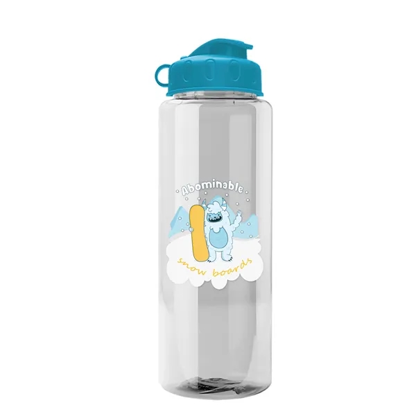 Transparent sports bottle, 32 oz. made of recycled PETE with flip... from ASI 40480 Koozie Group
