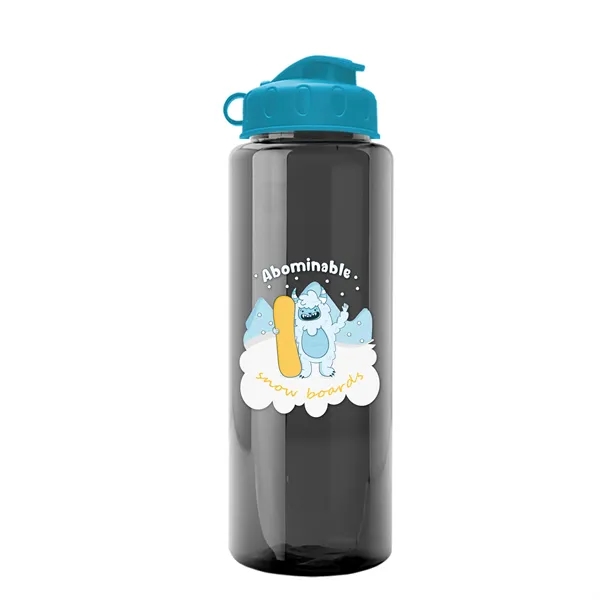Transparent sports bottle, 32 oz. made of recycled PETE with flip... from ASI 40480 Koozie Group