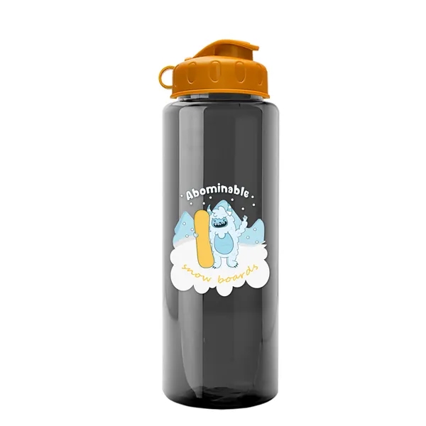 Transparent sports bottle, 32 oz. made of recycled PETE with flip... from ASI 40480 Koozie Group