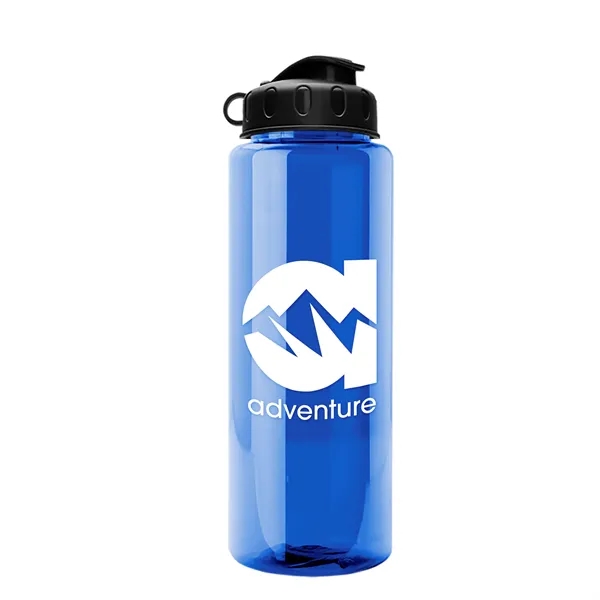 Transparent sports bottle, 32 oz. made of recycled PETE with flip... from ASI 40480 Koozie Group