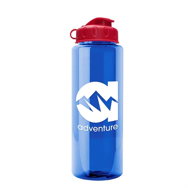 Transparent sports bottle, 32 oz. made of recycled PETE with flip... from ASI 40480 Koozie Group
