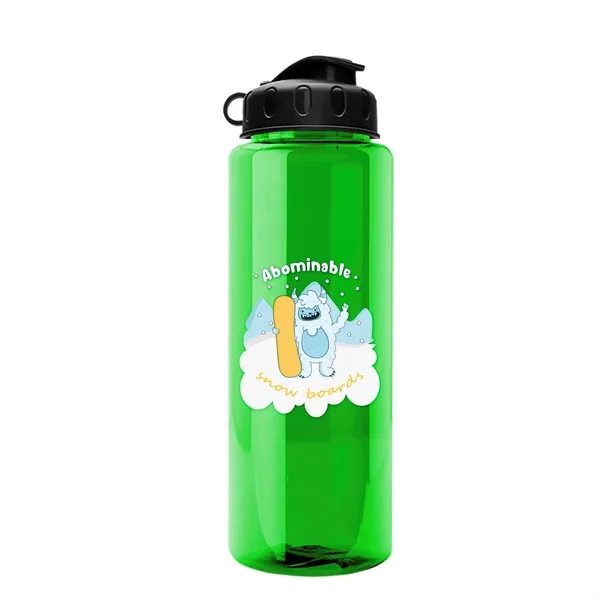 Transparent sports bottle, 32 oz. made of recycled PETE with flip... from ASI 40480 Koozie Group