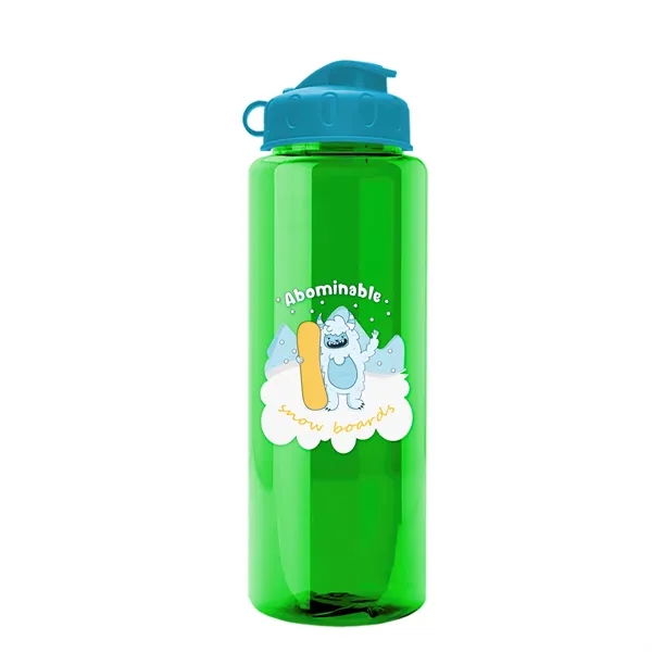 Transparent sports bottle, 32 oz. made of recycled PETE with flip... from ASI 40480 Koozie Group