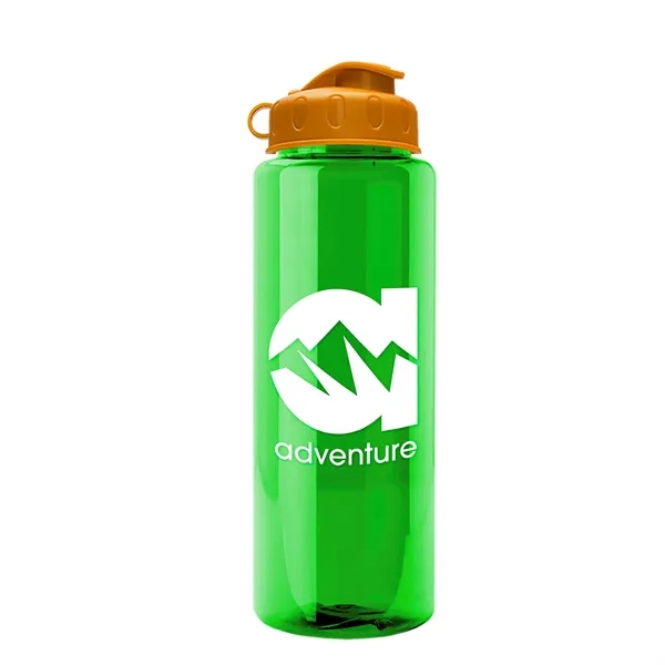 Transparent sports bottle, 32 oz. made of recycled PETE with flip... from ASI 40480 Koozie Group
