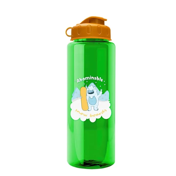 Transparent sports bottle, 32 oz. made of recycled PETE with flip... from ASI 40480 Koozie Group