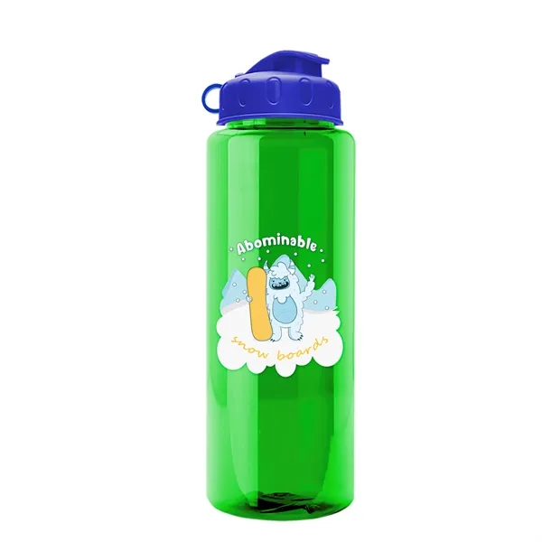 Transparent sports bottle, 32 oz. made of recycled PETE with flip... from ASI 40480 Koozie Group