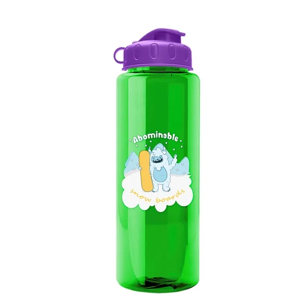 Transparent sports bottle, 32 oz. made of recycled PETE with flip... from ASI 40480 Koozie Group