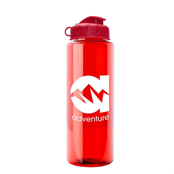 Transparent sports bottle, 32 oz. made of recycled PETE with flip... from ASI 40480 Koozie Group
