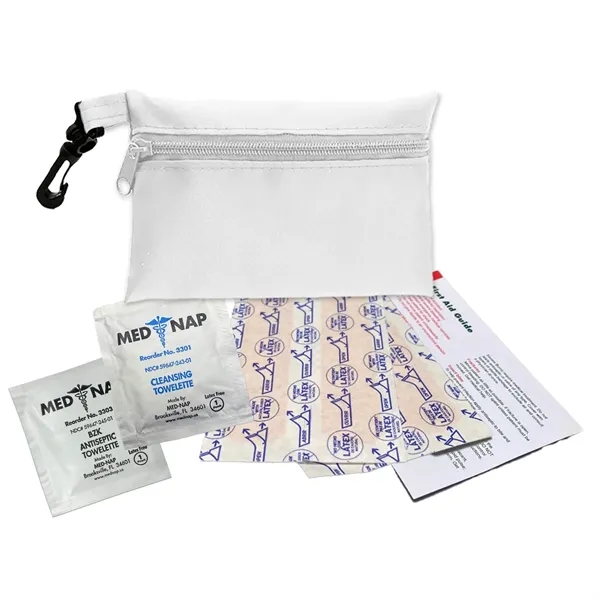 Brightly colored polyester first aid zip bag with hang clip. Convenient,... from ASI 40480 Koozie Group