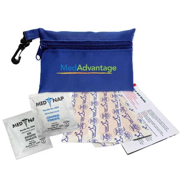 Brightly colored polyester first aid zip bag with hang clip. Convenient,... from ASI 40480 Koozie Group