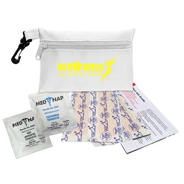 Brightly colored polyester first aid zip bag with hang clip. Convenient,... from ASI 40480 Koozie Group