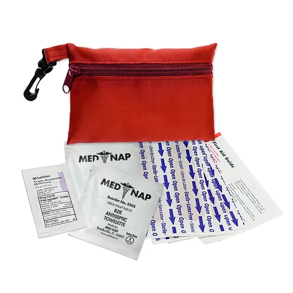 First aid kit in a polyester zippered tote, plastic clip, 3... from ASI 40480 Koozie Group