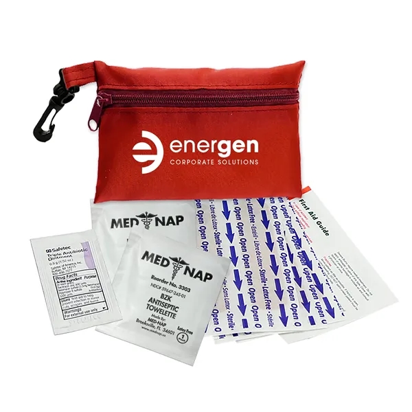 First aid kit in a polyester zippered tote, plastic clip, 3... from ASI 40480 Koozie Group