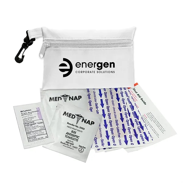 First aid kit in a polyester zippered tote, plastic clip, 3... from ASI 40480 Koozie Group