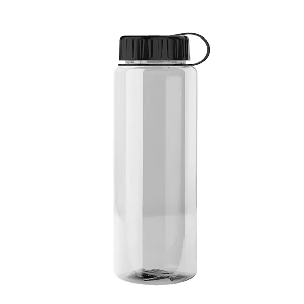 Transparent sports bottle, 32 oz. made of recycled PETE with tethered... from ASI 40480 Koozie Group