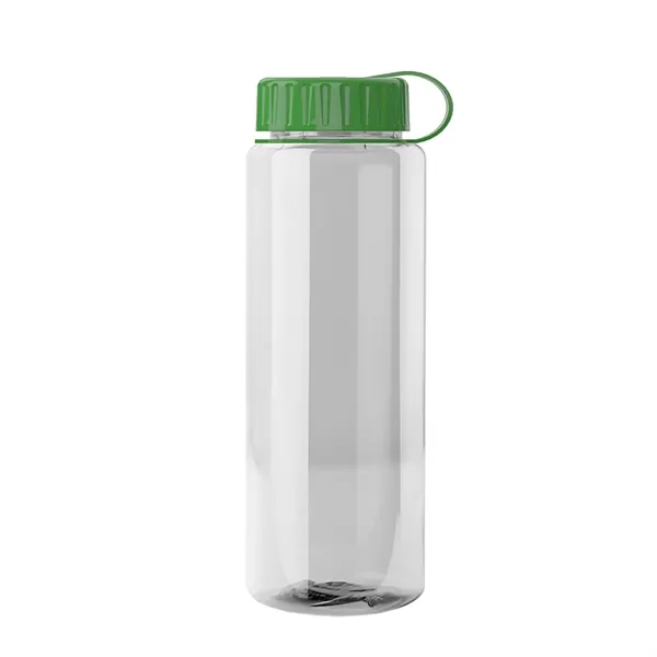 Transparent sports bottle, 32 oz. made of recycled PETE with tethered... from ASI 40480 Koozie Group