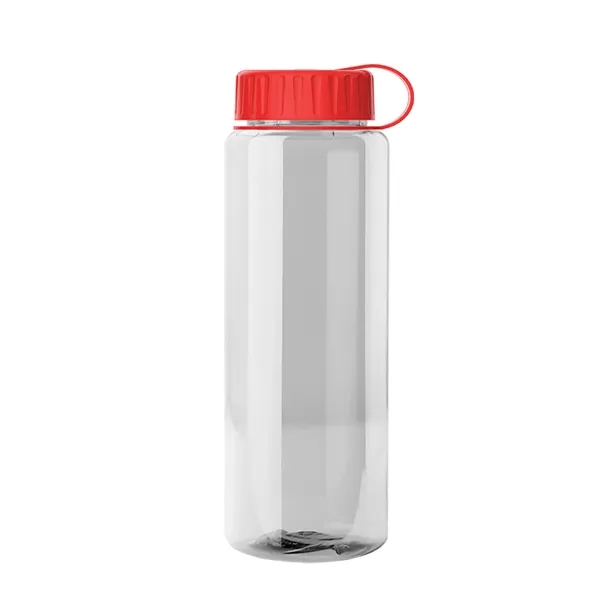 Transparent sports bottle, 32 oz. made of recycled PETE with tethered... from ASI 40480 Koozie Group