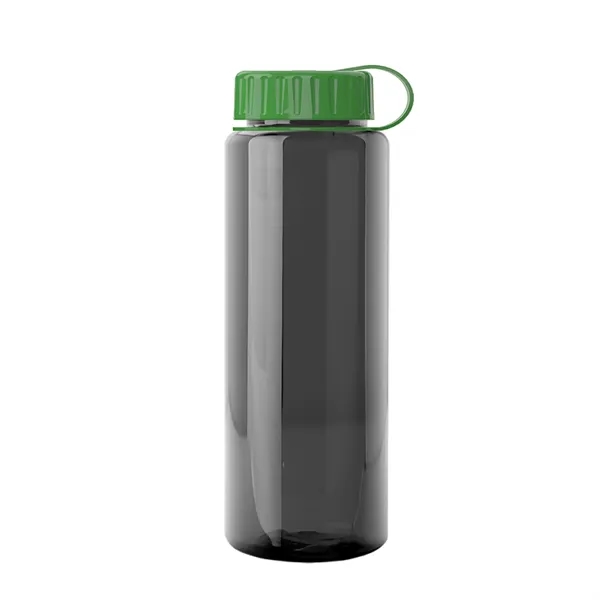 Transparent sports bottle, 32 oz. made of recycled PETE with tethered... from ASI 40480 Koozie Group