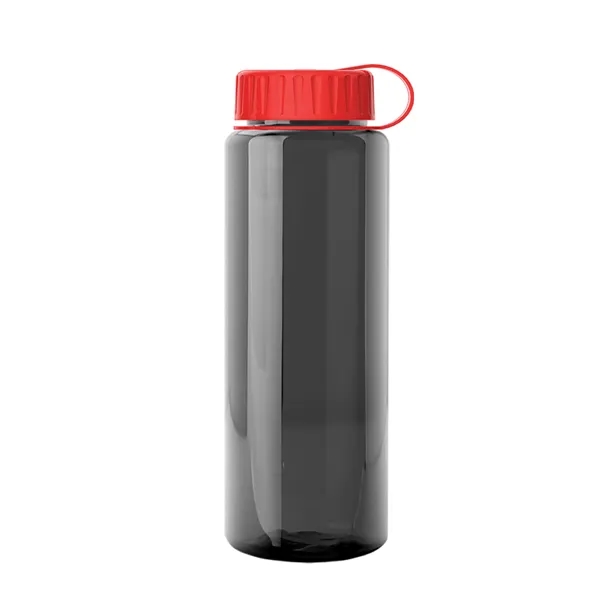 Transparent sports bottle, 32 oz. made of recycled PETE with tethered... from ASI 40480 Koozie Group