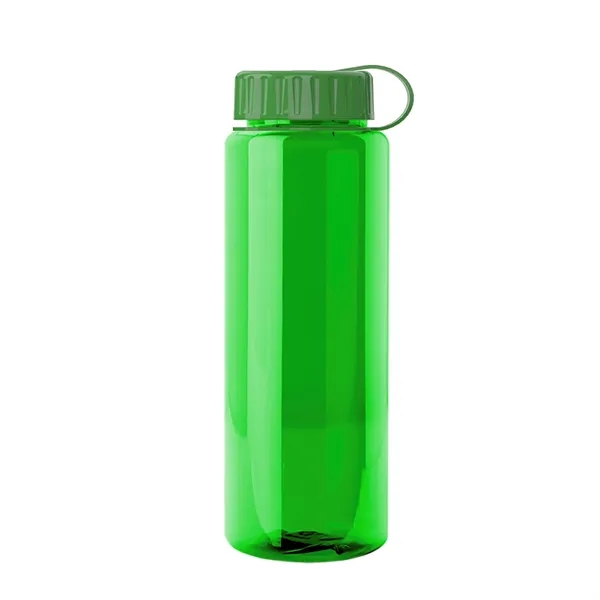 Transparent sports bottle, 32 oz. made of recycled PETE with tethered... from ASI 40480 Koozie Group