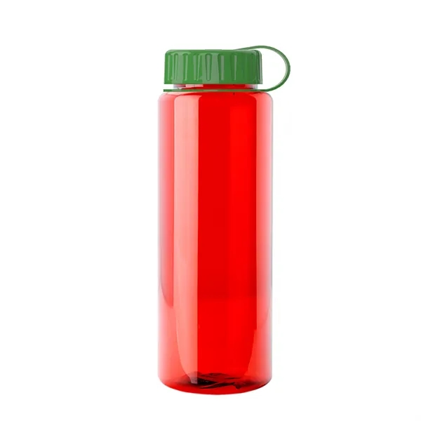 Transparent sports bottle, 32 oz. made of recycled PETE with tethered... from ASI 40480 Koozie Group