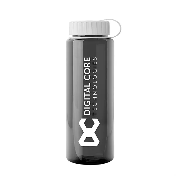 Transparent sports bottle, 32 oz. made of recycled PETE with tethered... from ASI 40480 Koozie Group