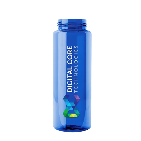 Transparent sports bottle, 32 oz. made of recycled PETE with tethered... from ASI 40480 Koozie Group