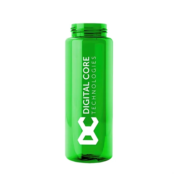 Transparent sports bottle, 32 oz. made of recycled PETE with tethered... from ASI 40480 Koozie Group