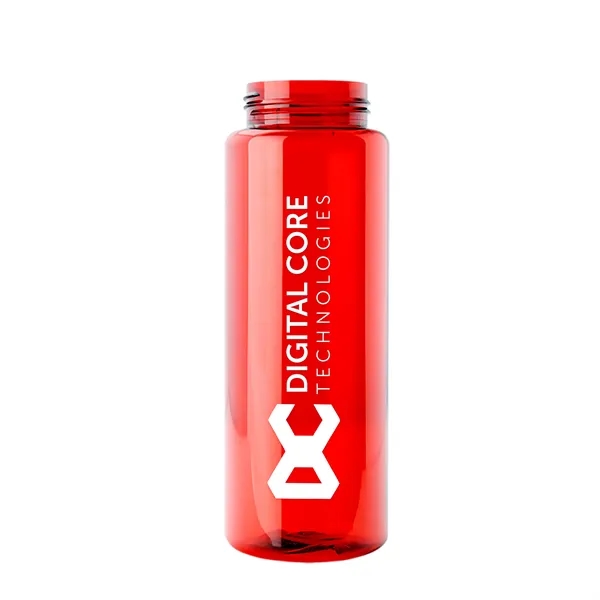 Transparent sports bottle, 32 oz. made of recycled PETE with tethered... from ASI 40480 Koozie Group