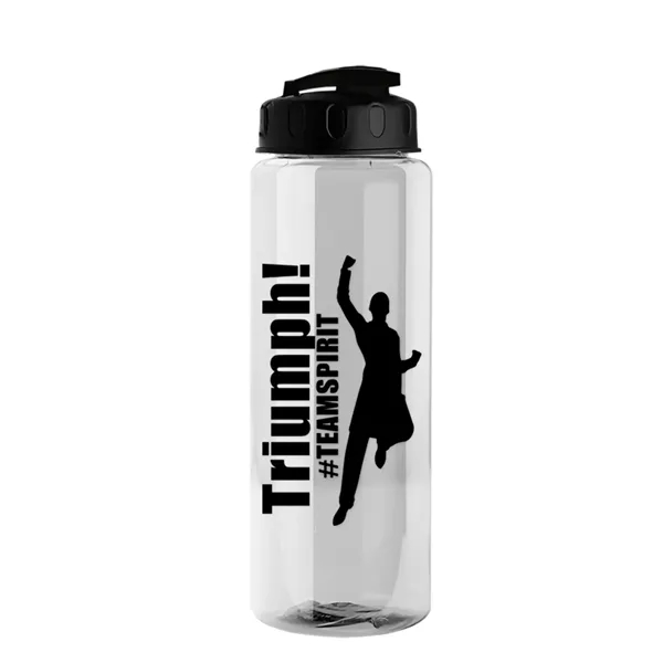 The Guzzler - 32 oz. Transparent Bottle with USA Flip lid... from ASI 40480 Koozie Group