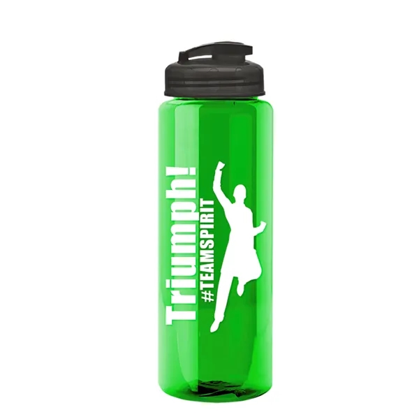 The Guzzler - 32 oz. Transparent Bottle with USA Flip lid... from ASI 40480 Koozie Group