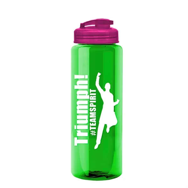 The Guzzler - 32 oz. Transparent Bottle with USA Flip lid... from ASI 40480 Koozie Group
