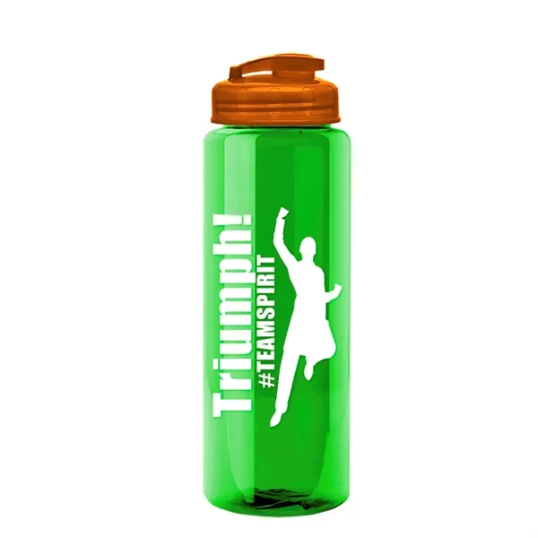 The Guzzler - 32 oz. Transparent Bottle with USA Flip lid... from ASI 40480 Koozie Group