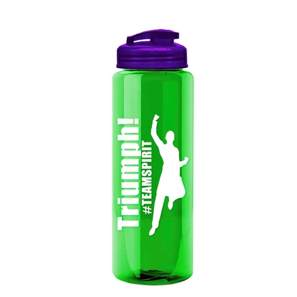 The Guzzler - 32 oz. Transparent Bottle with USA Flip lid... from ASI 40480 Koozie Group