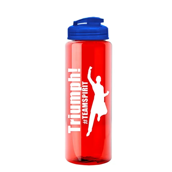 The Guzzler - 32 oz. Transparent Bottle with USA Flip lid... from ASI 40480 Koozie Group